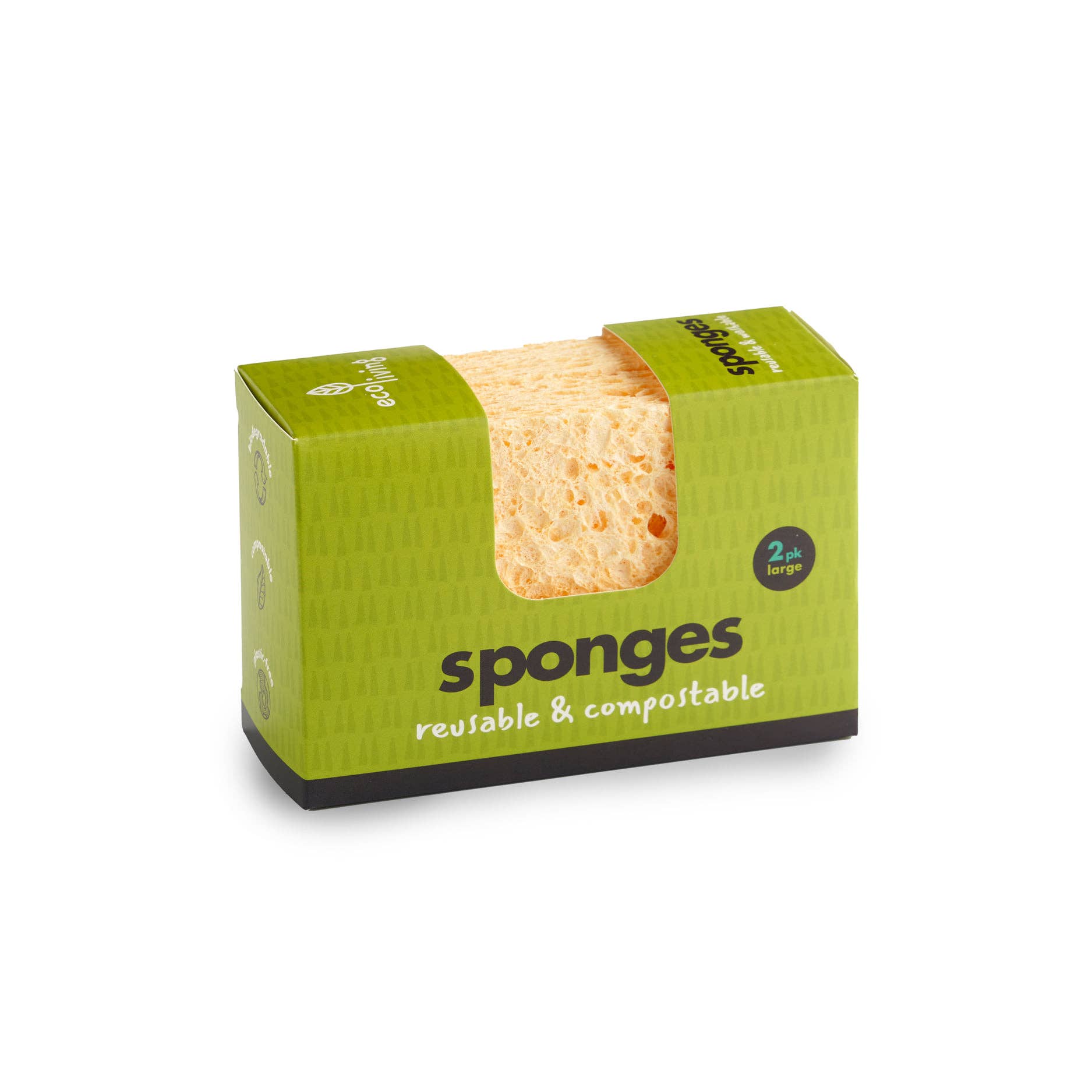 Compostable UK Sponge: 1 Wavy and 1 Large